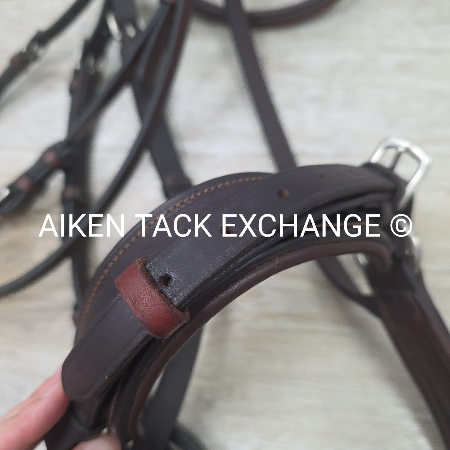 Bobby's English Tack Plain Raised Dressage Bridle, Missing Flash Strap, No Reins