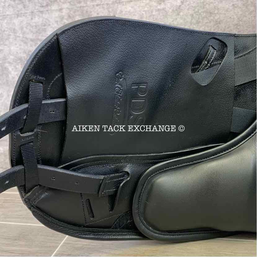 **On Trial** 2020 PDS Carl Hester Delicato II Monoflap Dressage Saddle, 17" Seat, Adjustable Tree - Changeable Gullet, Wool Flocked Panels