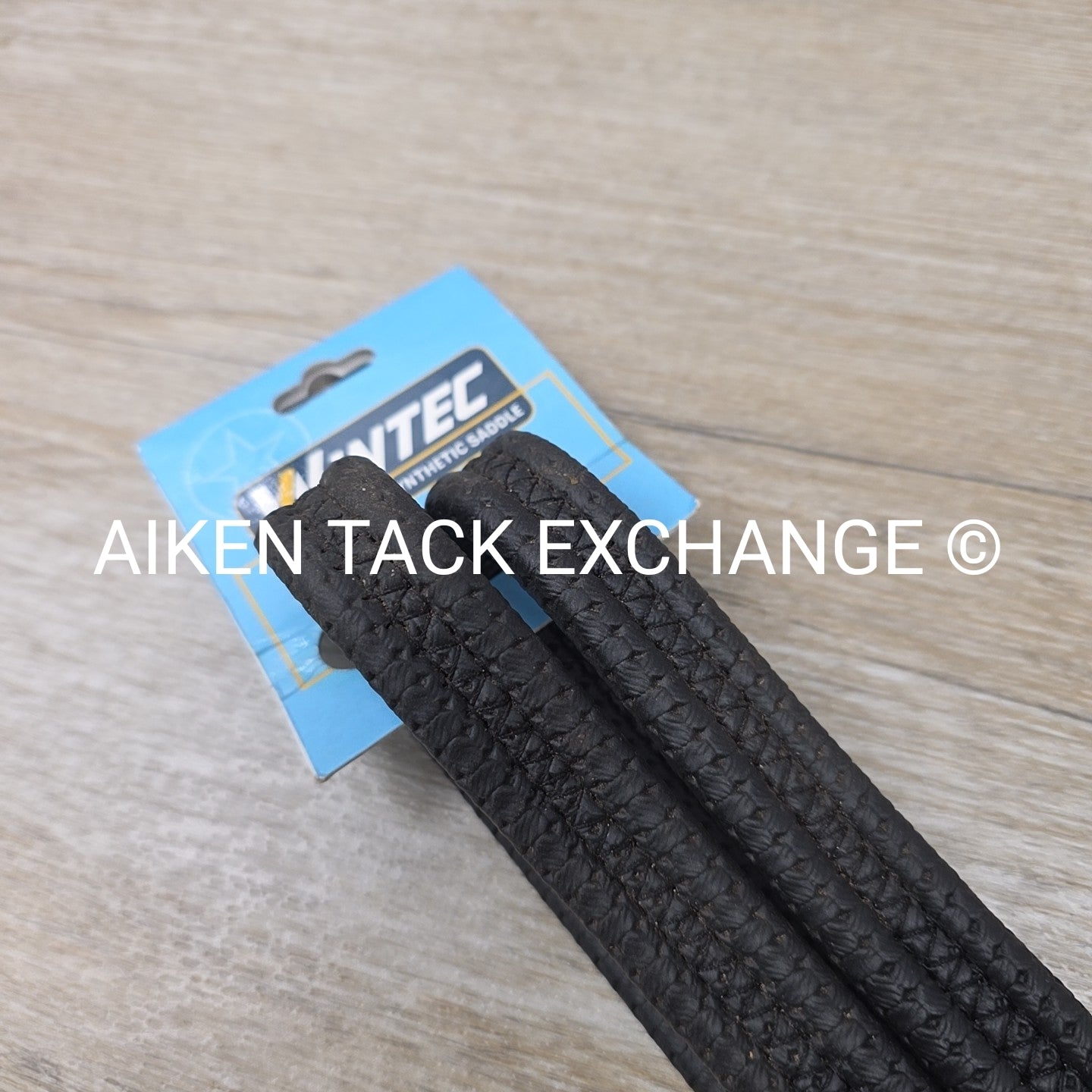Wintec Equi-Leather Grip Reins, Black, Full