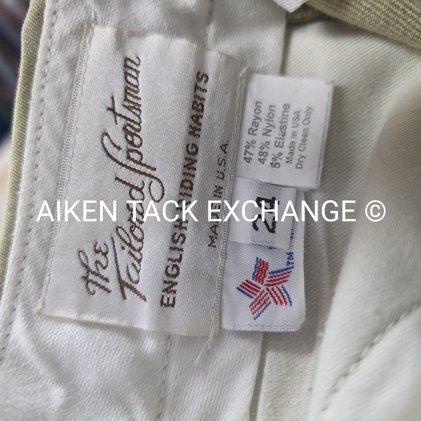Tailored Sportsman Supreme Hunter Side Zip Knee Patch Breeches, Size 24 L