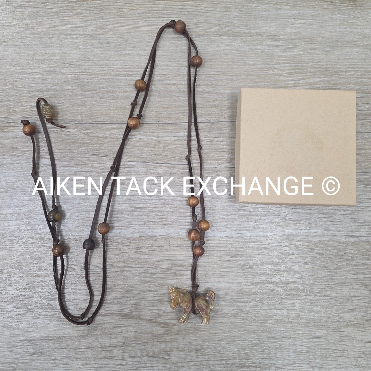 Leather & Stone Bead Necklace