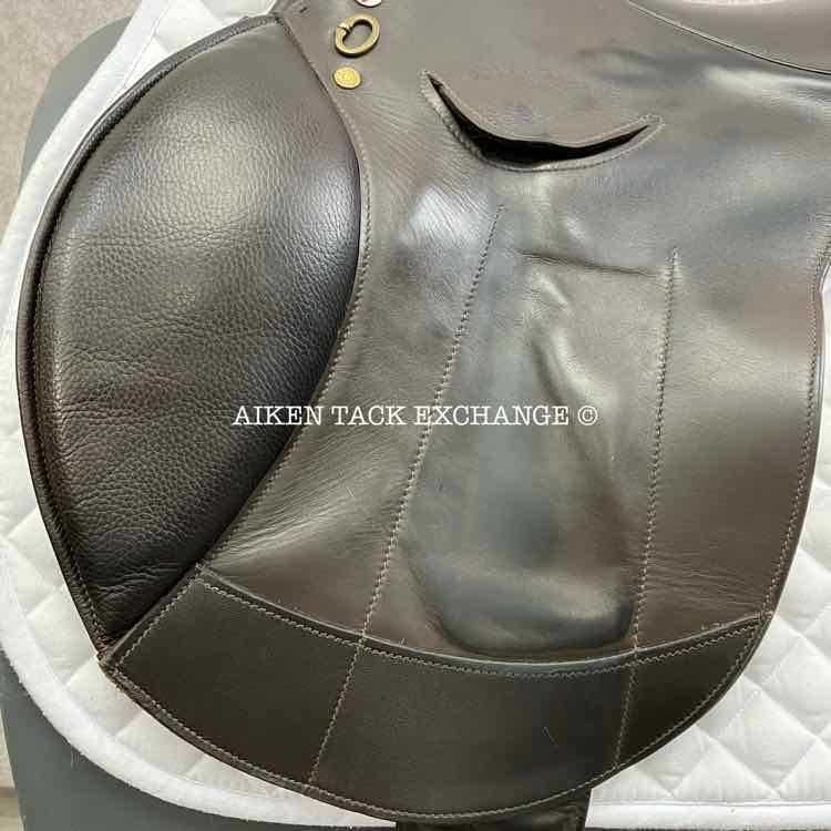**SOLD** 2012 Jeffries Flyover Monoflap Jump Saddle, 18" Seat, Wide Tree, Wool Flocked Panels