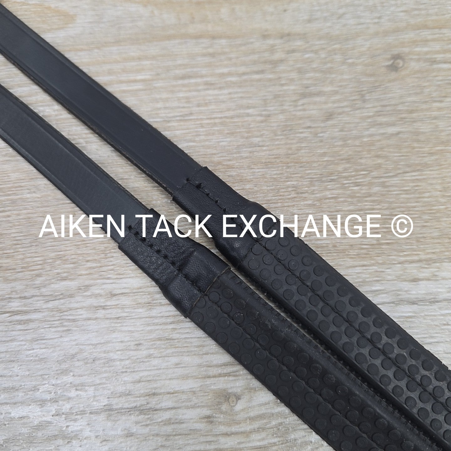 KL Select Black Oak Rubber Reins, Black, 54"