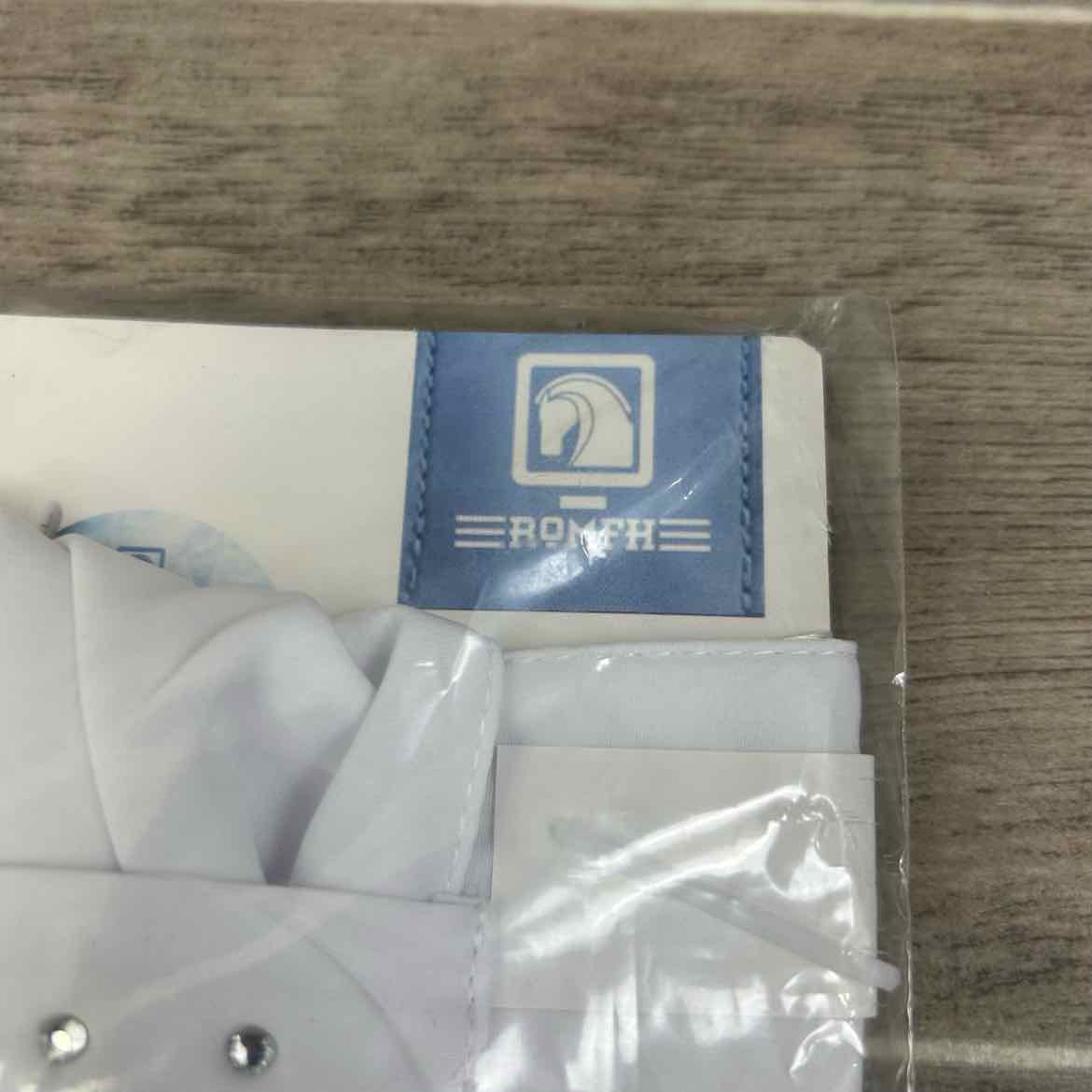 Romfh Bling Pre Tied Bling Stock Tie, White, One Size, Brand New