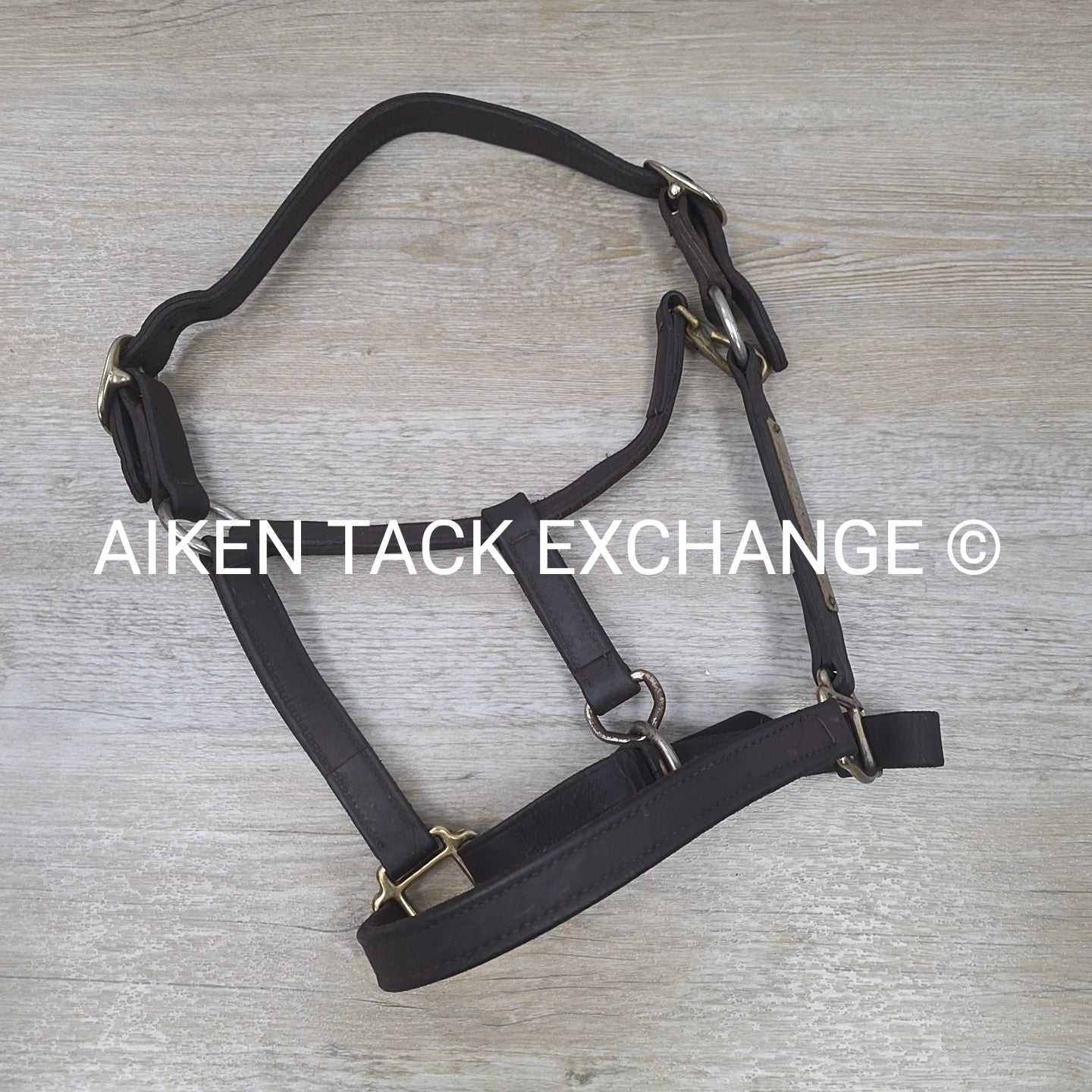 Leather Halter, Has Nameplate, Brown, Size Cob