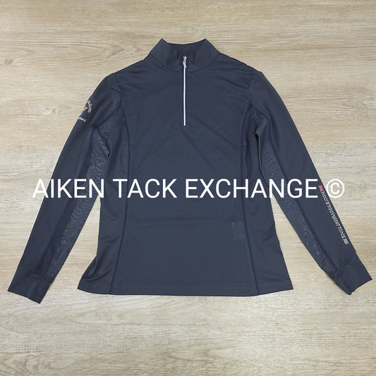 Adrienne Hendrick Saddlery Long Sleeve Sun Shirt, Size Small