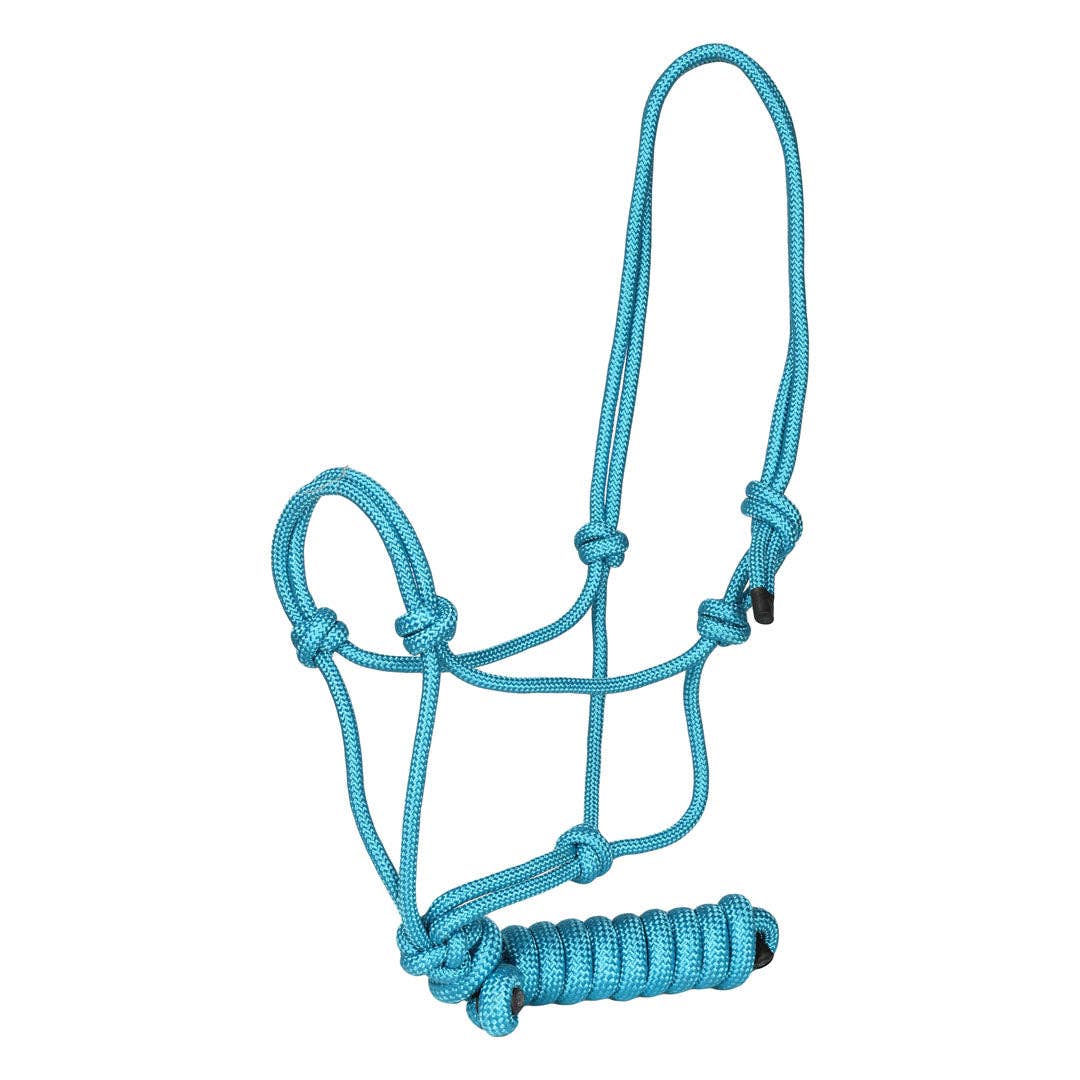 TuffRider Rugged Rope Halter with Matching Lead: Green / Horse