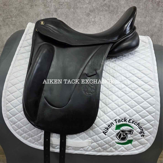 2001 Hennig Sofa Dressage Saddle, 17" Seat, Medium Tree, Wool Flocked Panels