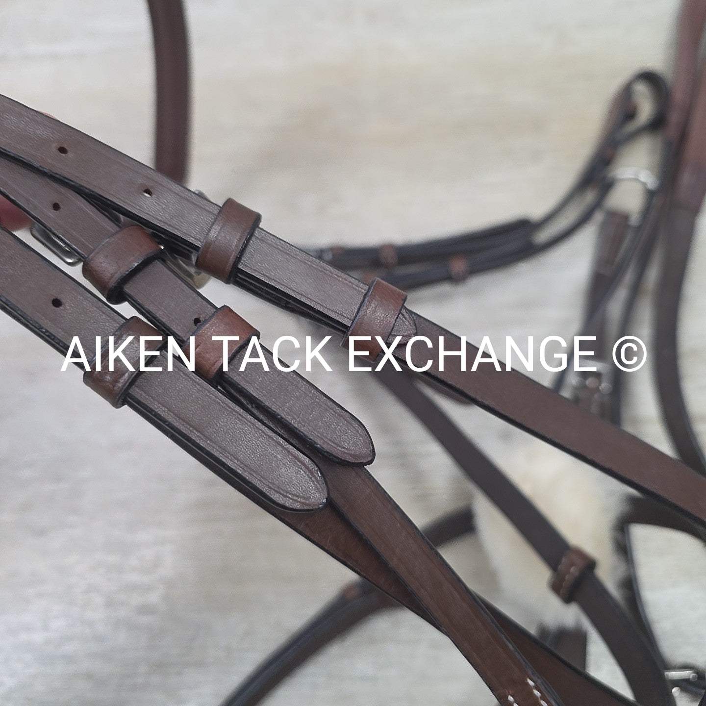 HDR Pro Mono Crown Figure 8 Bridle with Rubber Reins, Australian Nut, Oversize