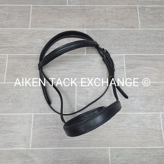 Royal Oak Plain Raised Bridle, Missing Cheek Pieces, No Reins, Black, Size Full