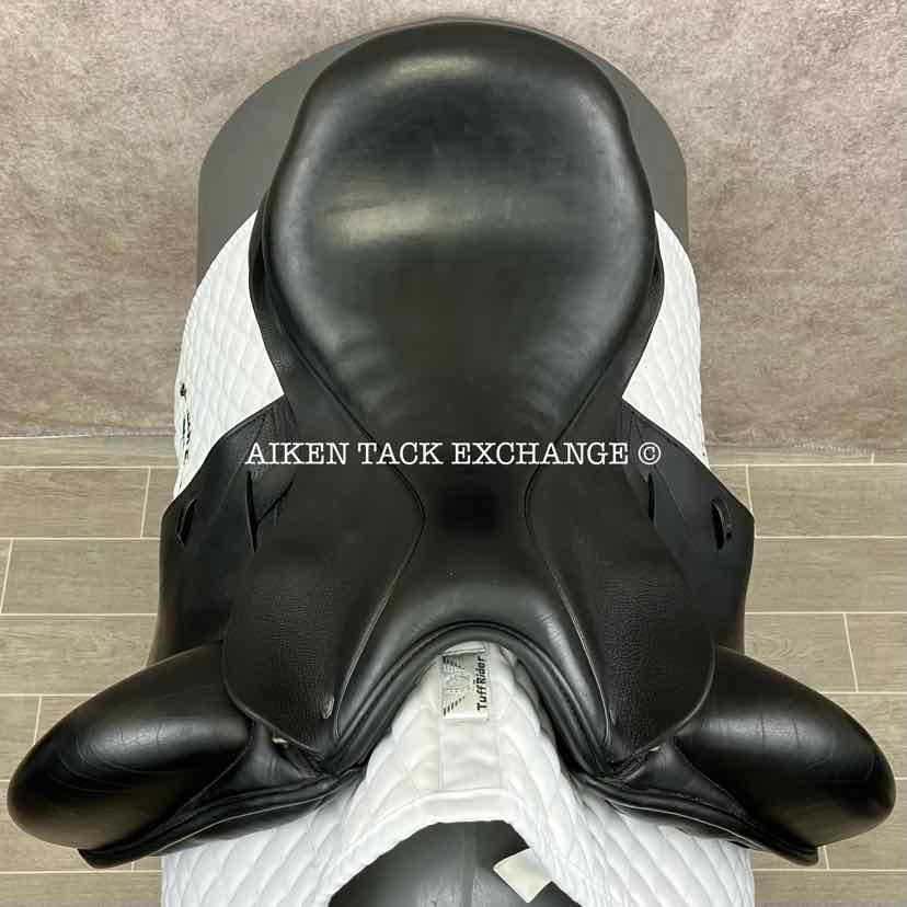 2018 Custom Saddlery Wolfgang Omni Monoflap Dressage Saddle, 17.5" Seat, Adjustable Tree, Wool Flocked Panels