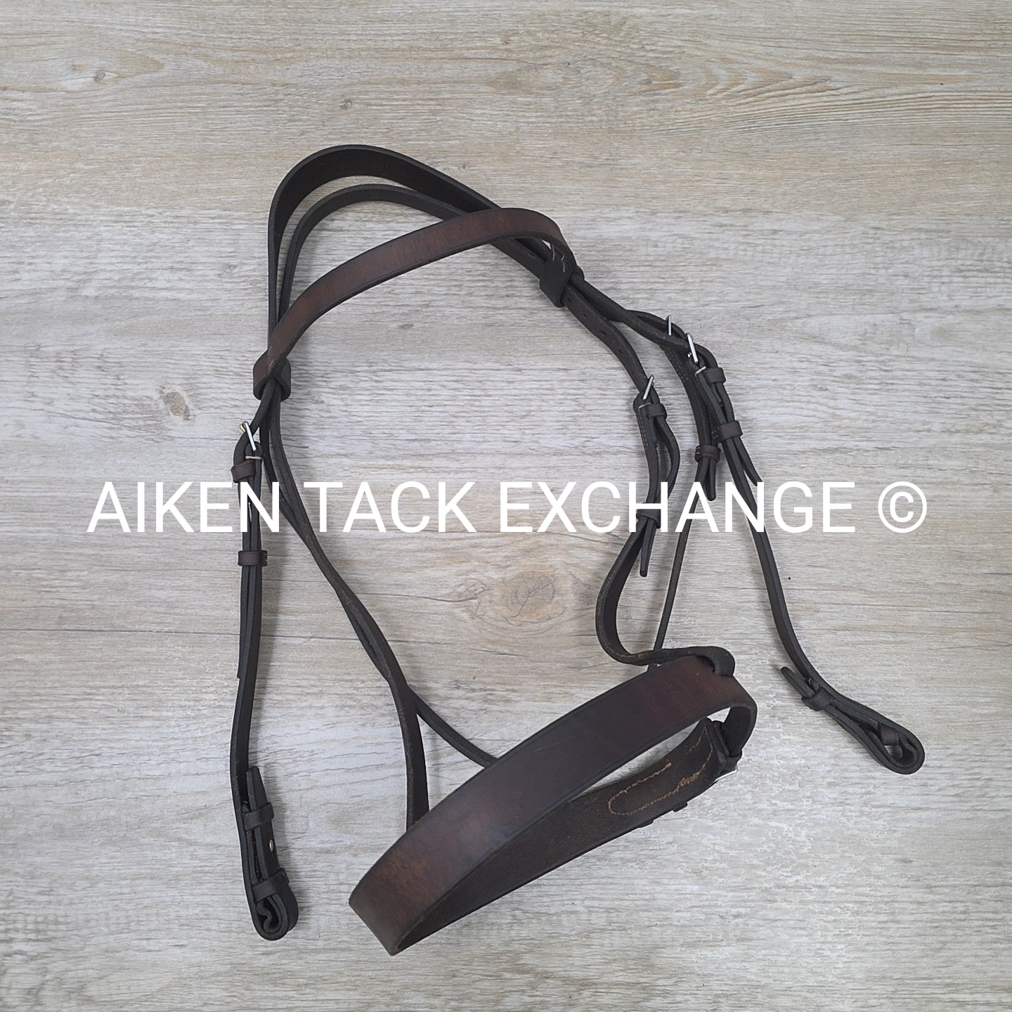 Warwick Flat Hunt Bridle, No Reins, Brown, Size Full