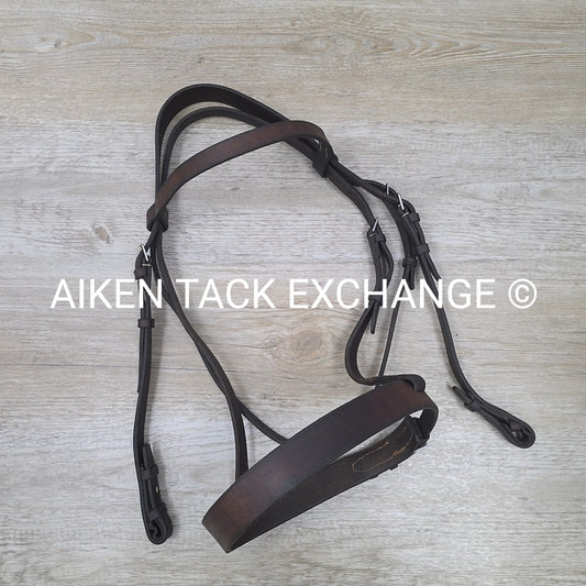 Warwick Flat Hunt Bridle, No Reins, Brown, Size Full