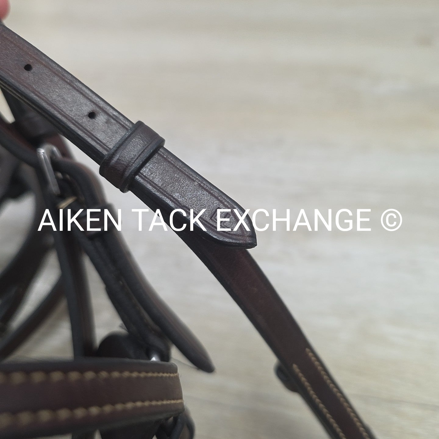 Nunn Finer Arianna Bridle with Halter Ego Bling Browband, No Reins, Brown, Full