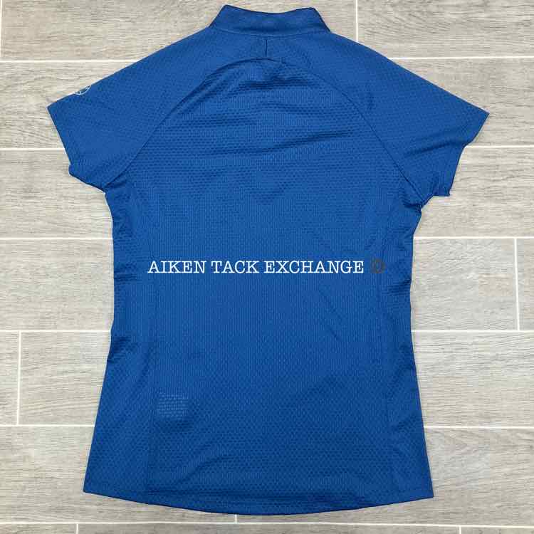 Dover Saddlery Quarter Zip Short Sleeve Shirt, Blue, Size XS