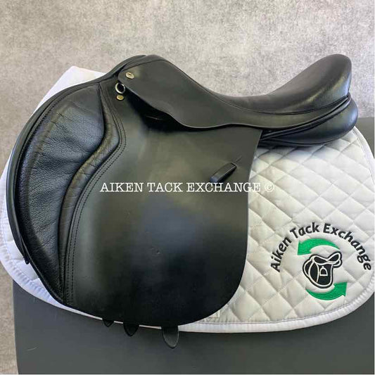 **SOLD** 2008 Black Country Wexford Close Contact Jump Saddle, 17.5" Seat, Medium Wide Tree, Wool Flocked Panels