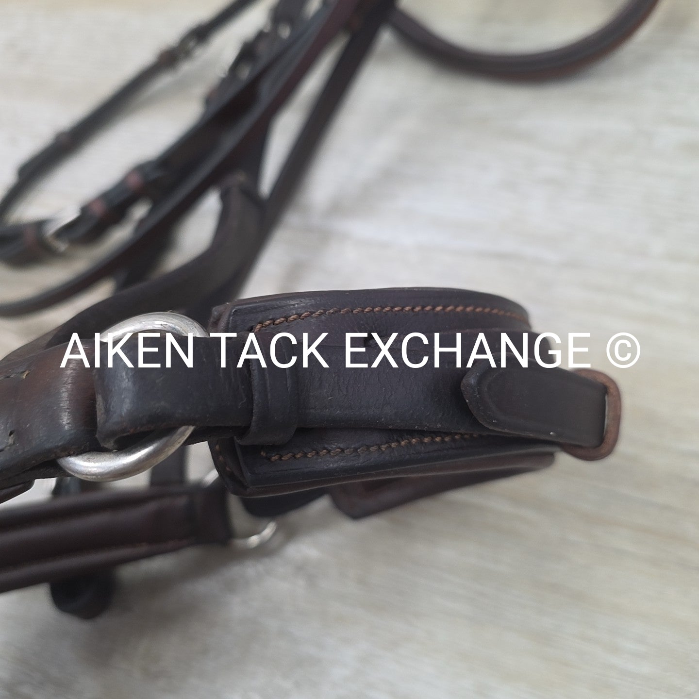 Bobby's English Tack Plain Raised Dressage Bridle, Missing Flash Strap, No Reins