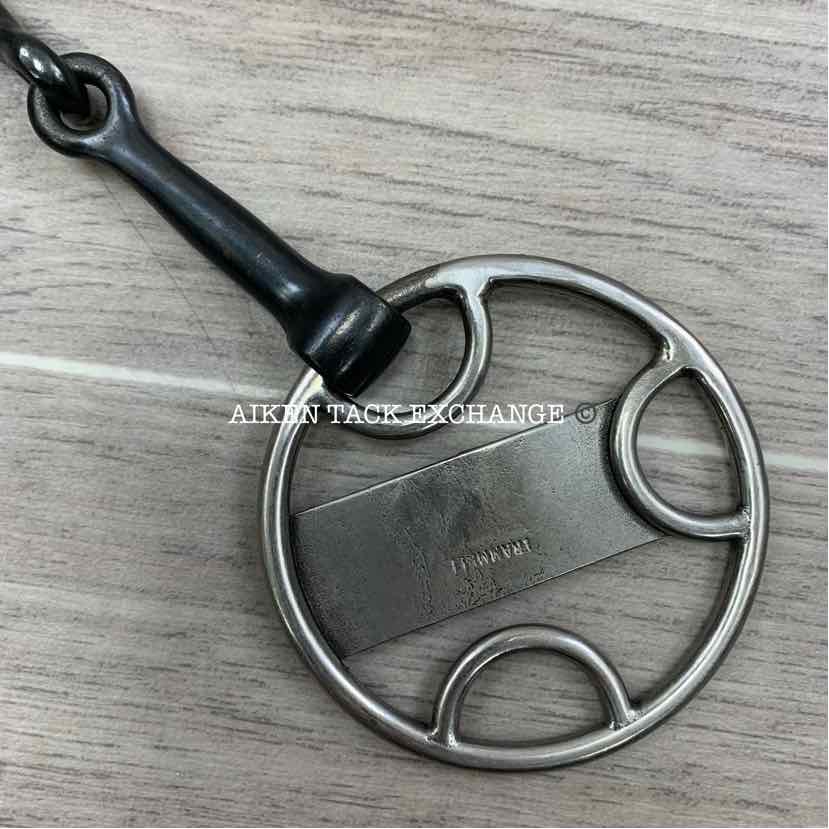 Trammell Sweet Iron Single Joint Fixed Cheek Beval Loop Gag Bit 4.5"