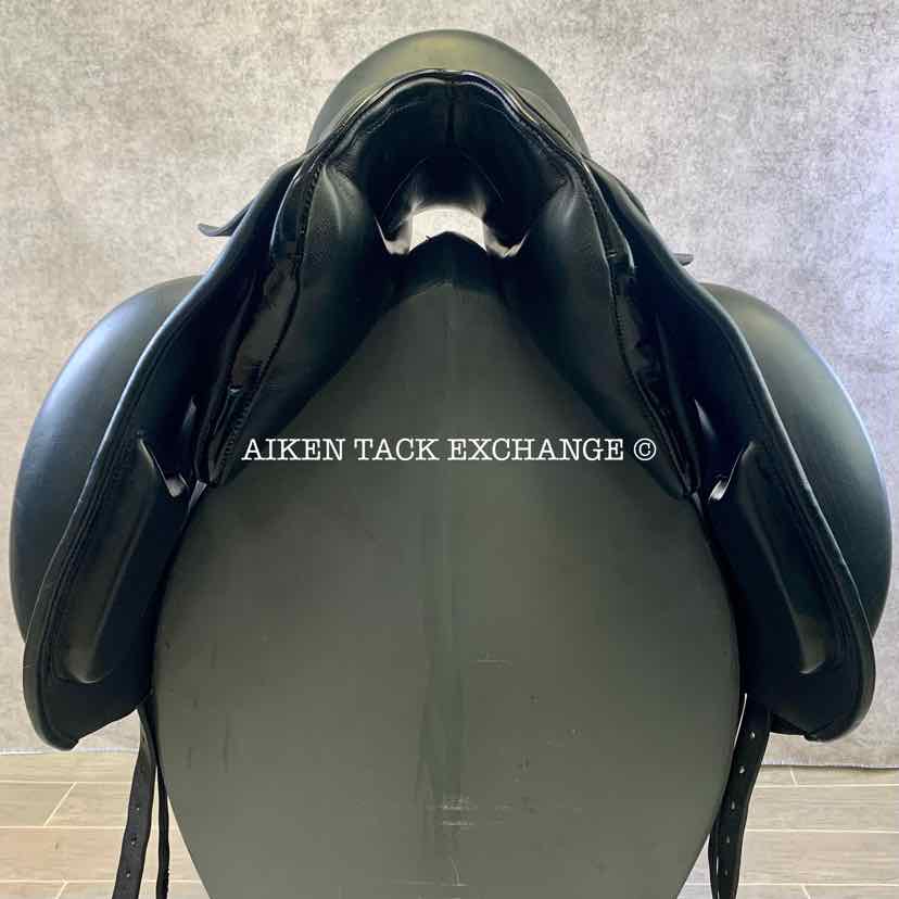 **SOLD** Laser Monoflap Dressage Saddle, 17.5" Seat, Medium Tree, Wool Flocked Panels