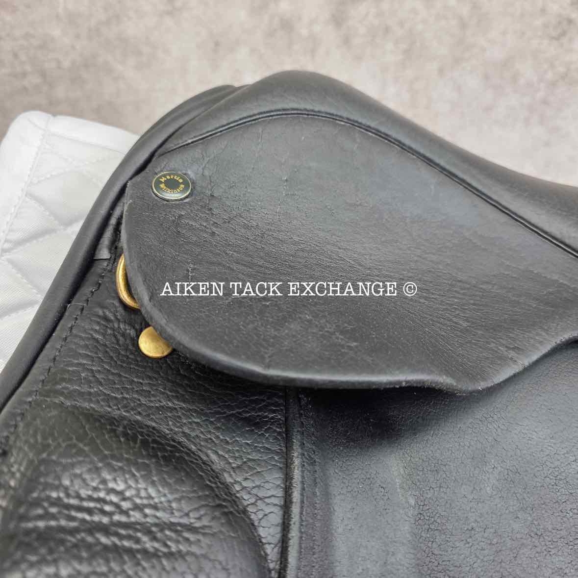 Martin Wilkinson Dressage Saddle, 17.5" Seat, Wide Tree, Wool Flocked Panels