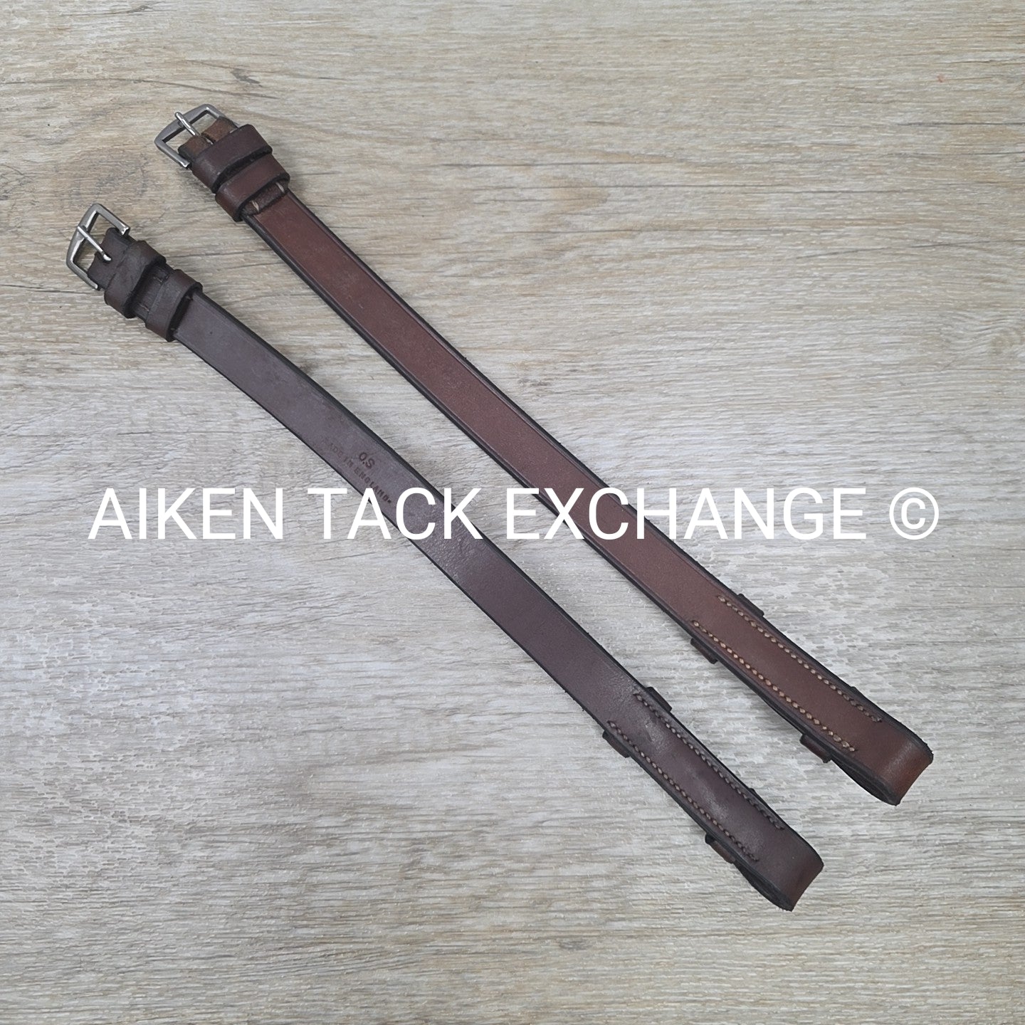 Made In England Wide Cheek Pieces, Brown, Oversize