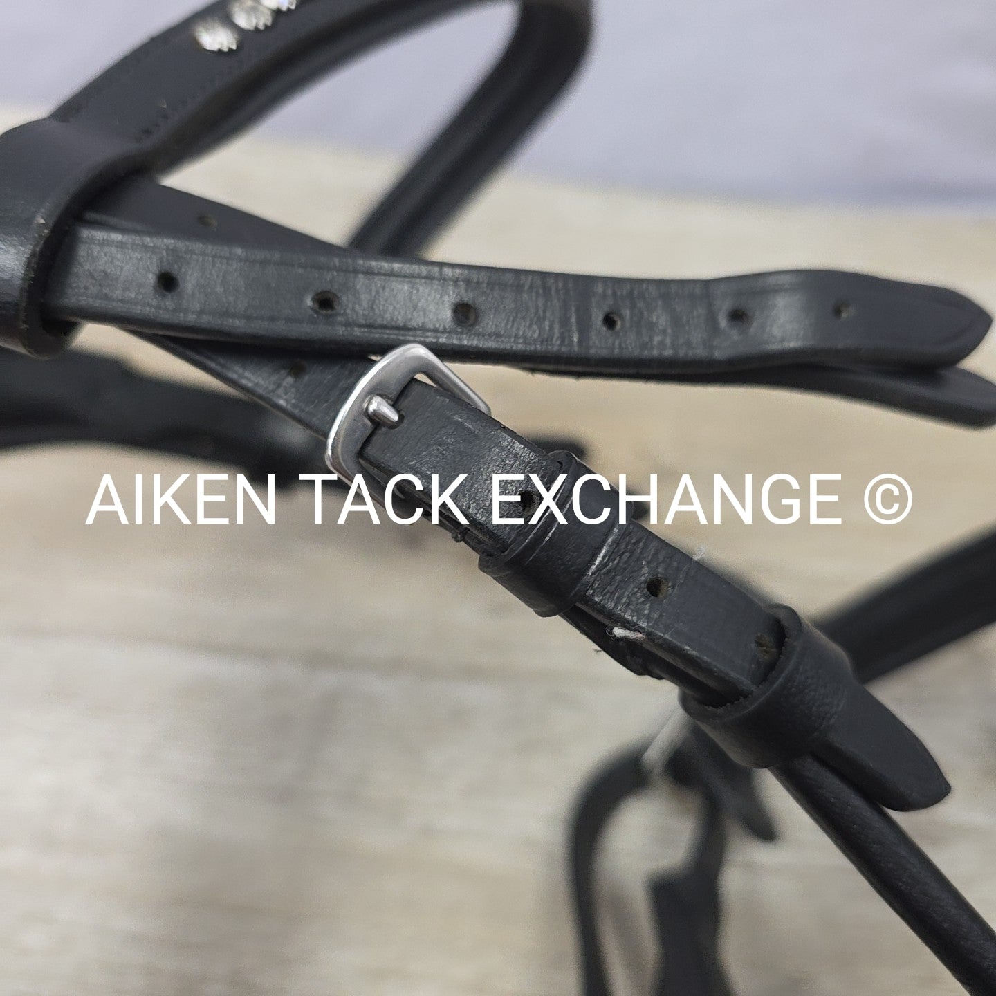 HDR Diamonte Dressage Bridle, Missing Throat Latch & Cheek Pieces, No Reins, Siz
