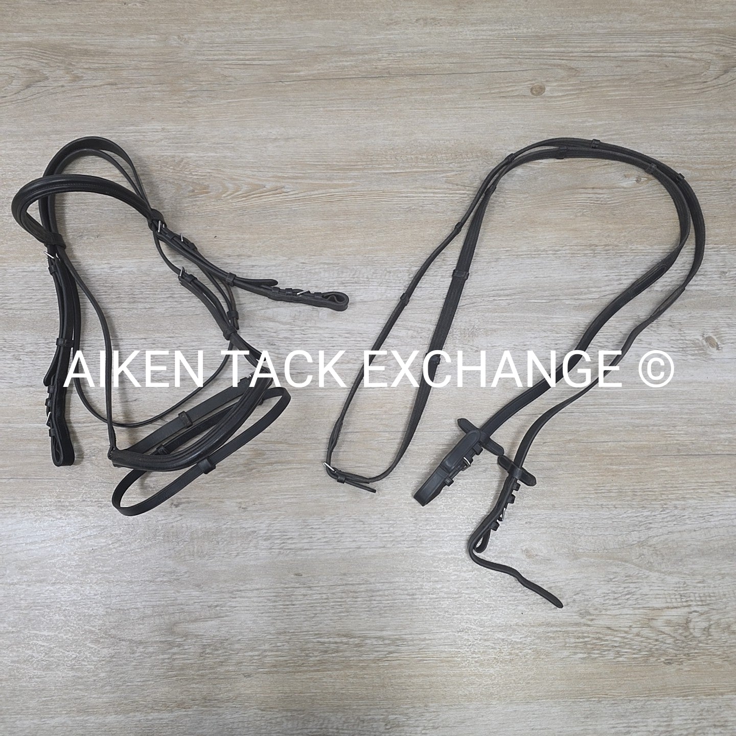 Bobby's English Tack Fairhaven Plain Raised Flash Bridle with Cotton Web Reins,