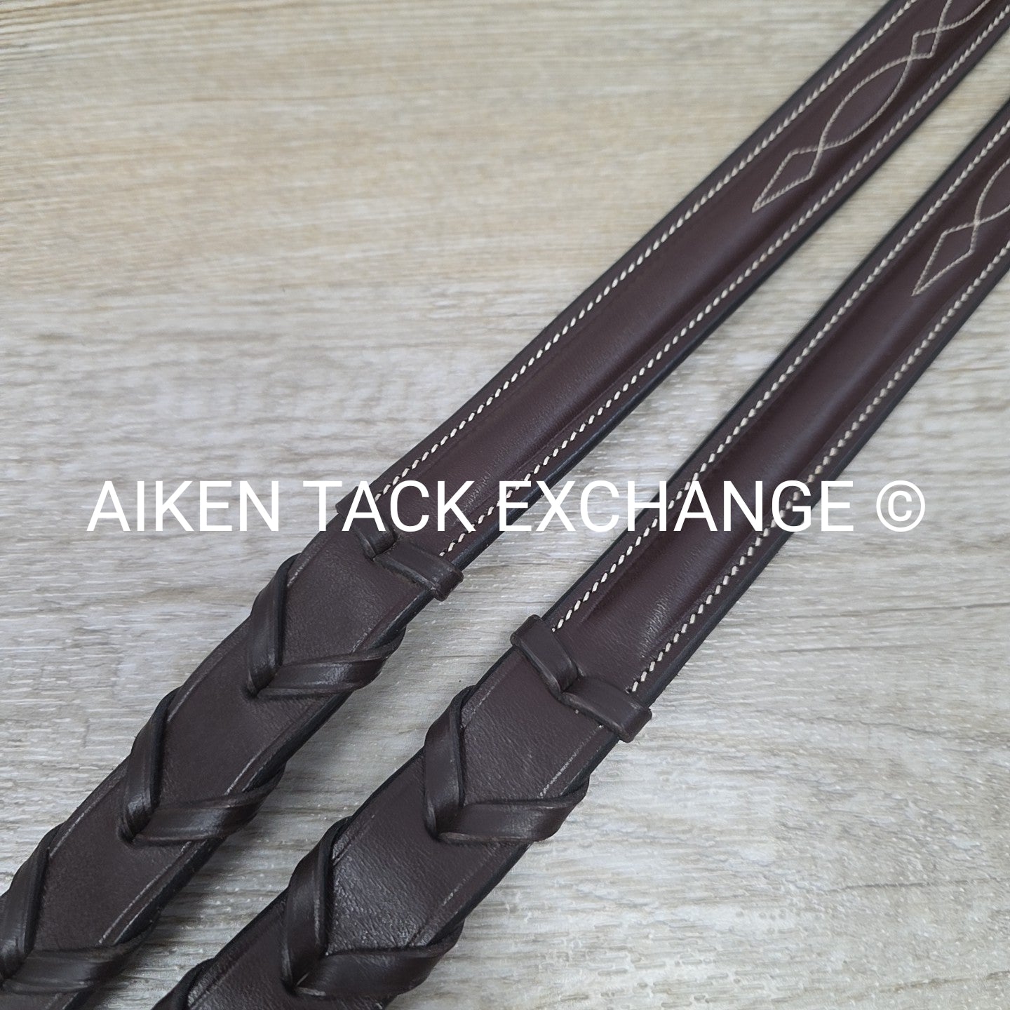 Nunn Finer Elena Laced Reins, Brown, 58"