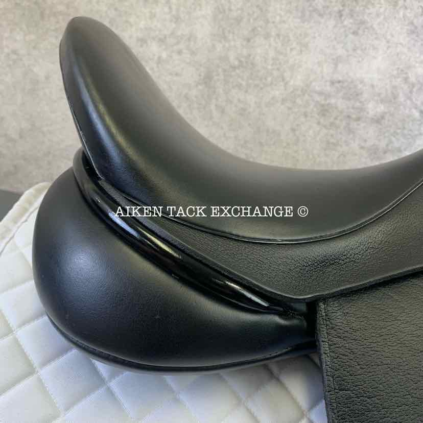 **SOLD** Laser Monoflap Dressage Saddle, 17.5" Seat, Medium Tree, Wool Flocked Panels