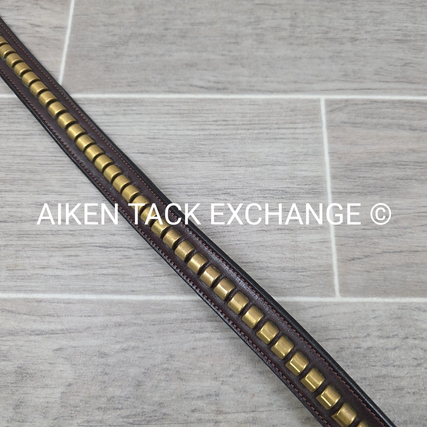 Tory Leather Brass Clincher Belt, Medium