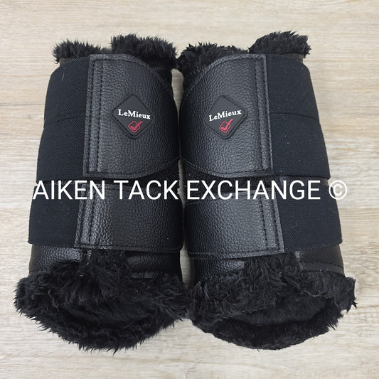 LeMieux Fleece Lined Brushing Boots, Black, Size Large