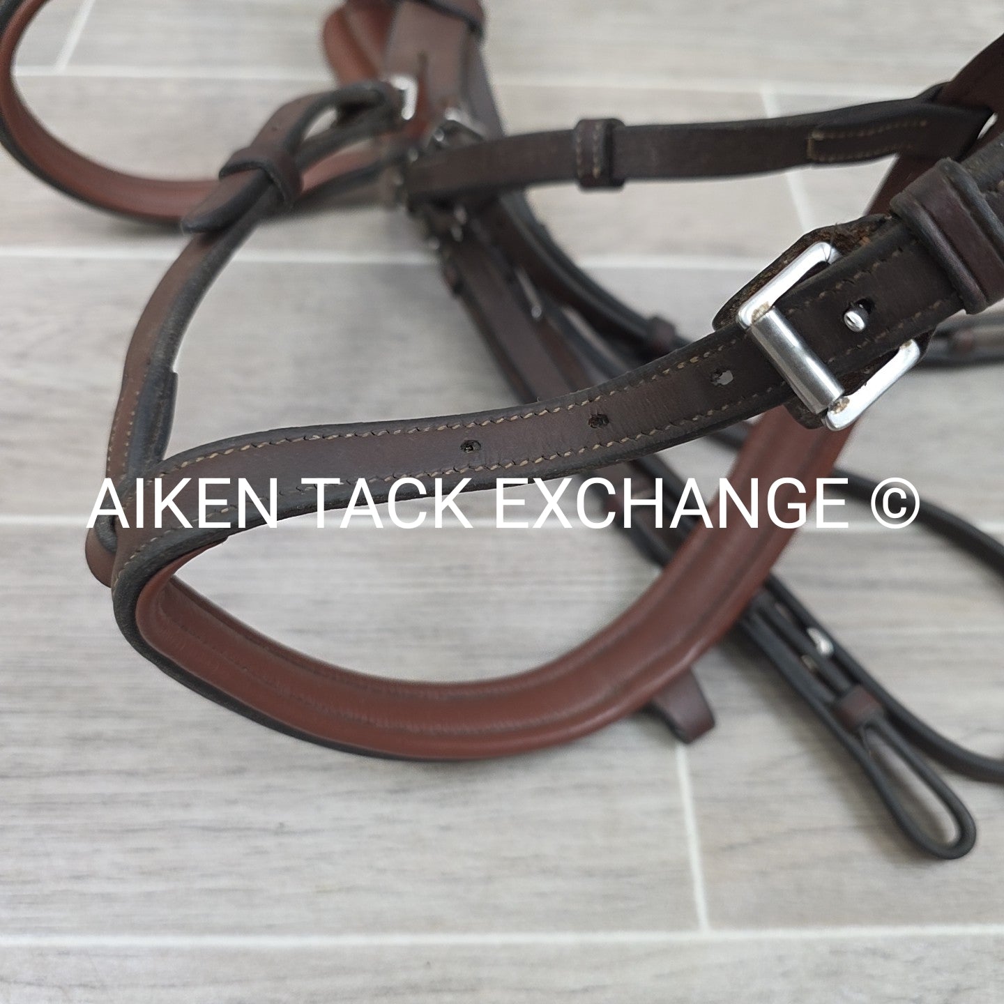 Arion Fancy Stitched Flash Noseband Monocrown Bridle, No Reins, Brown, Size Full