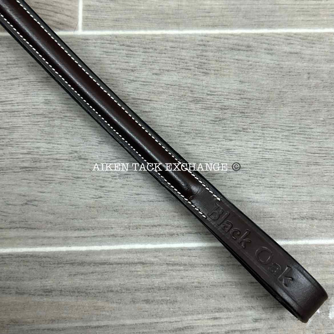 KL Select Black Oak Round Raised Fancy Stitch Standing Martingale, Size Cob