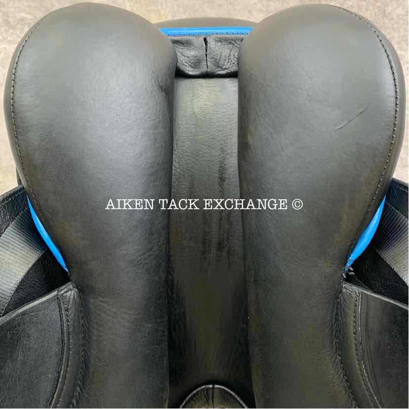 2022 Fluff's Saddlery Dressage Saddle, 17" Seat, Medium Wide Tree, Wool Flocked Panels with Shoulder Relief, Buffalo Leather