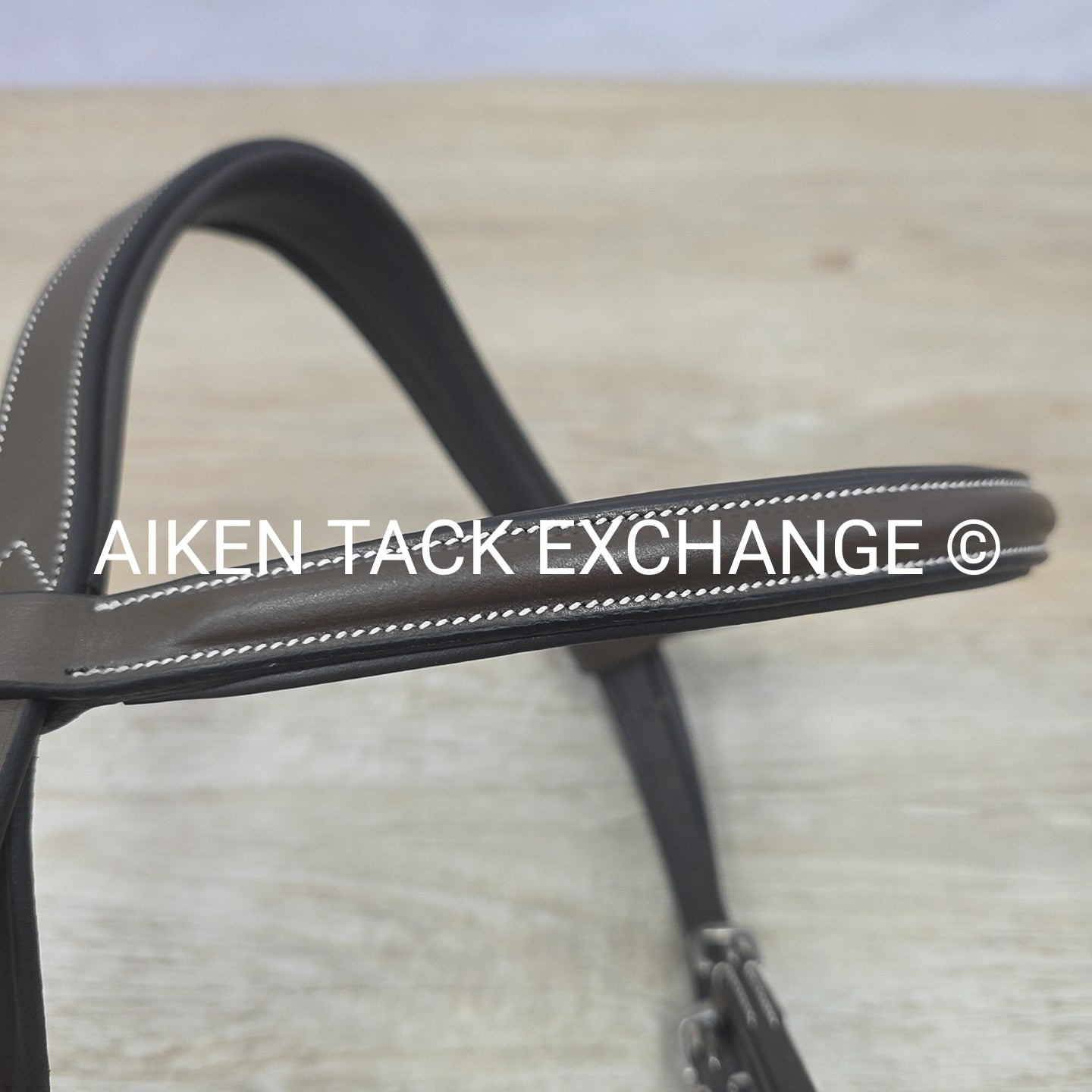 HDR Pro Mono Crown Flash Bridle with Rubber Reins, Havana, Size Full/Horse