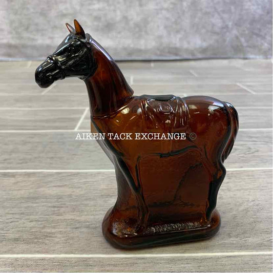 Horse Shaped Amber Avon Container