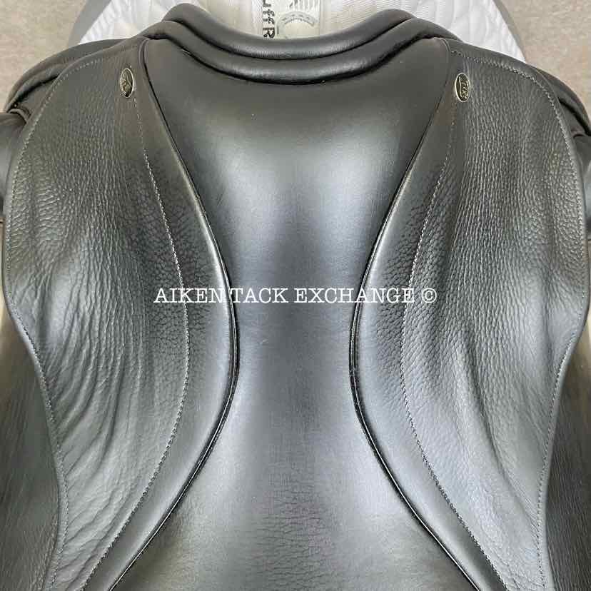2009 County Perfection Dressage Saddle, 17" Seat, Forward Flap, Medium Tree, Wool Flocked Panels