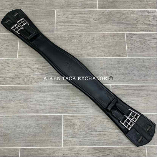Trilogy Padded Leather Contoured Dressage Girth, Black, 26"