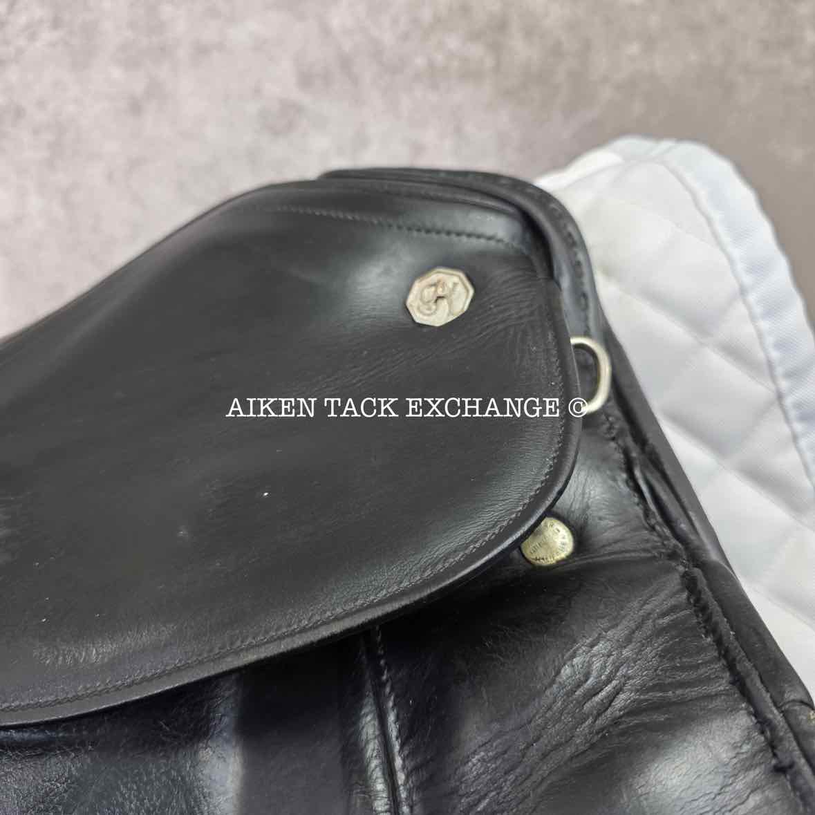 1986 Kieffer Udo Lange Dressage Saddle, 17" Seat, Narrow Tree, Wool Flocked Panels