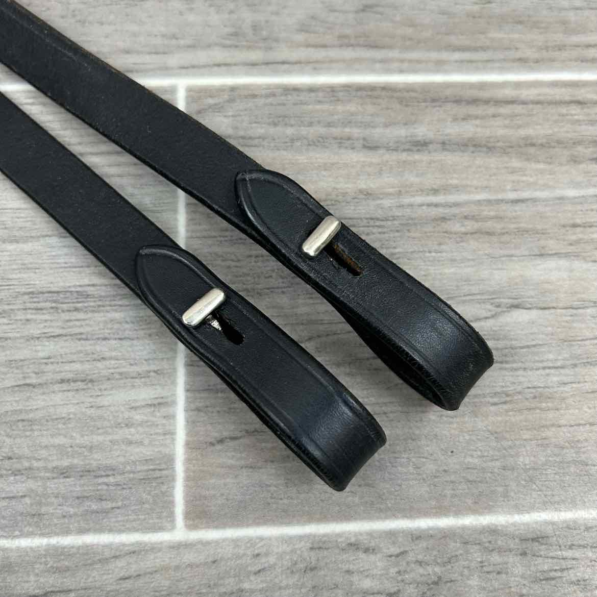 Flat Curb Reins, Black, 60"