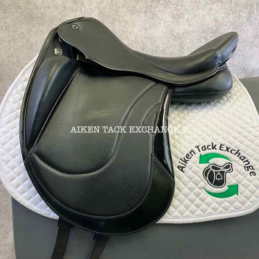 **SOLD** 2018 Stubben Centurion Monoflap Dressage Saddle, 17.5" Seat with Biomex, Short Flap, 27 cm Tree - Narrow, Wool Flocked Panels
