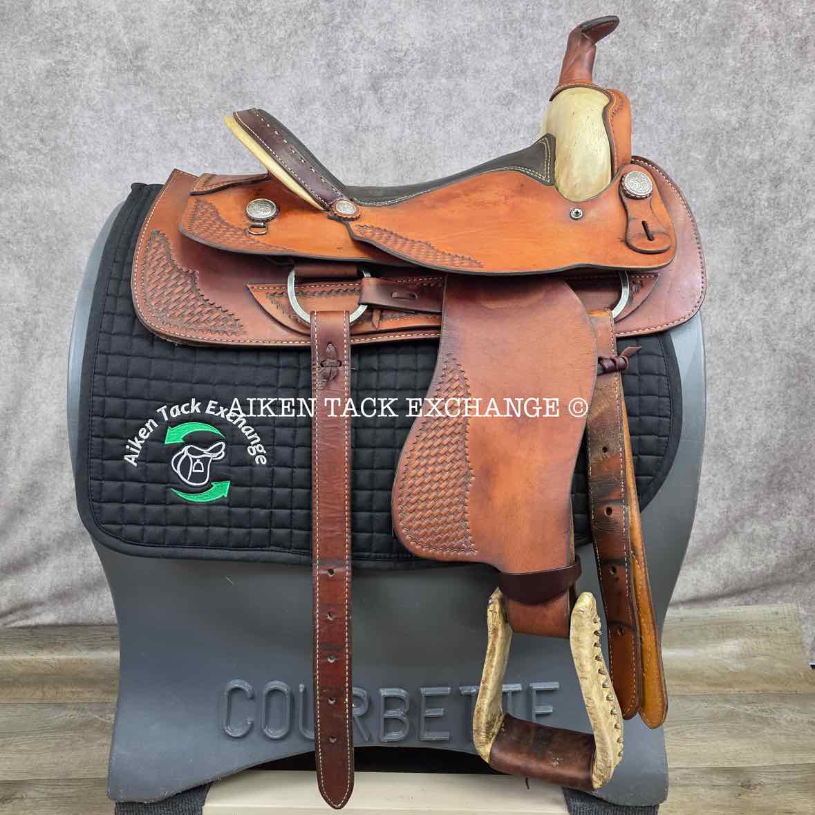 AMB Western Saddle, 16" Seat, Wide Tree - Full QH Bars