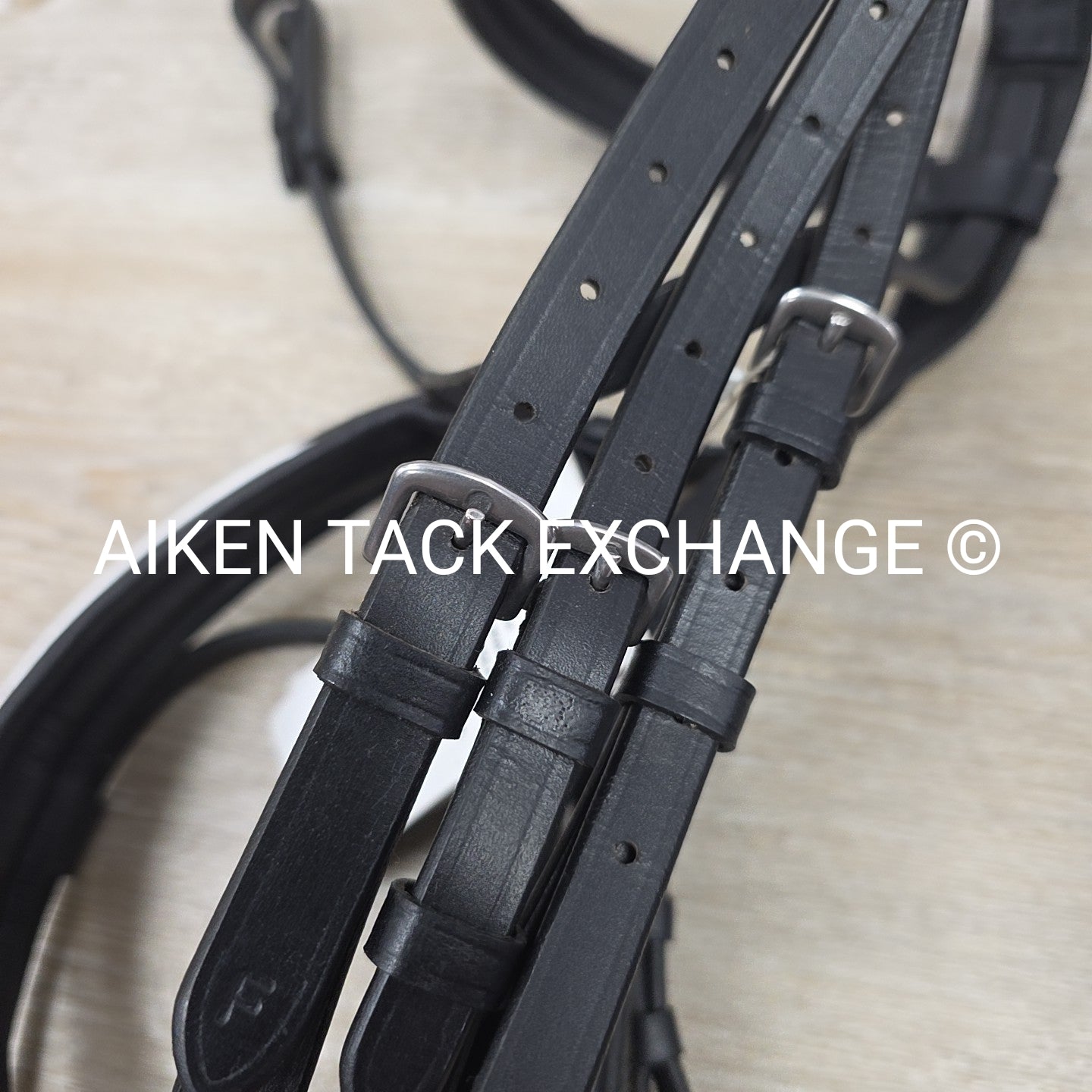 Dover Saddlery Flash Dressage Bridle with Rubber Web Reins, Black, Size Full