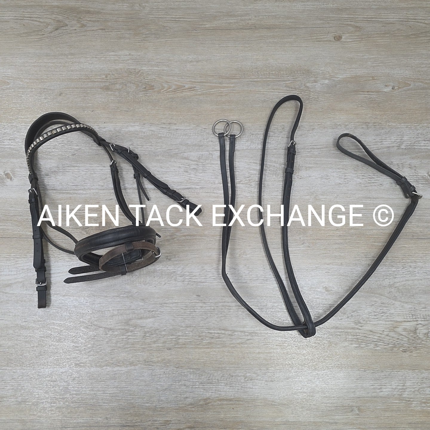 BARGAIN BUNDLE: Flash Bridle with Running Martingale, Black, Size Full