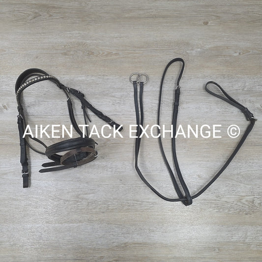 BARGAIN BUNDLE: Flash Bridle with Running Martingale, Black, Size Full