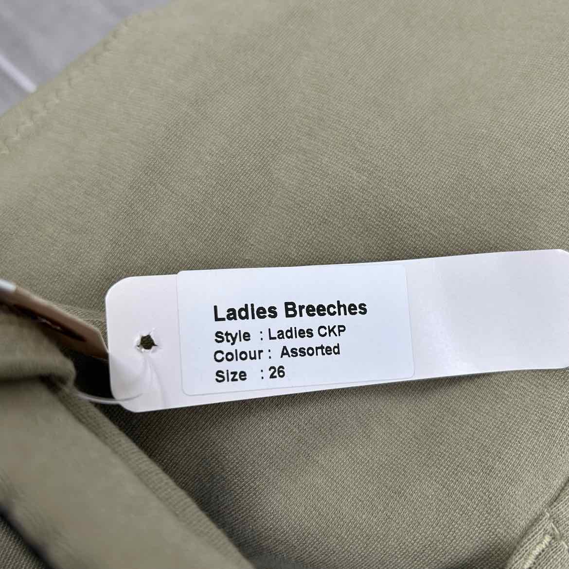 Ovation Women's Knee Patch Breeches, Tan, Size 26 R, Brand New