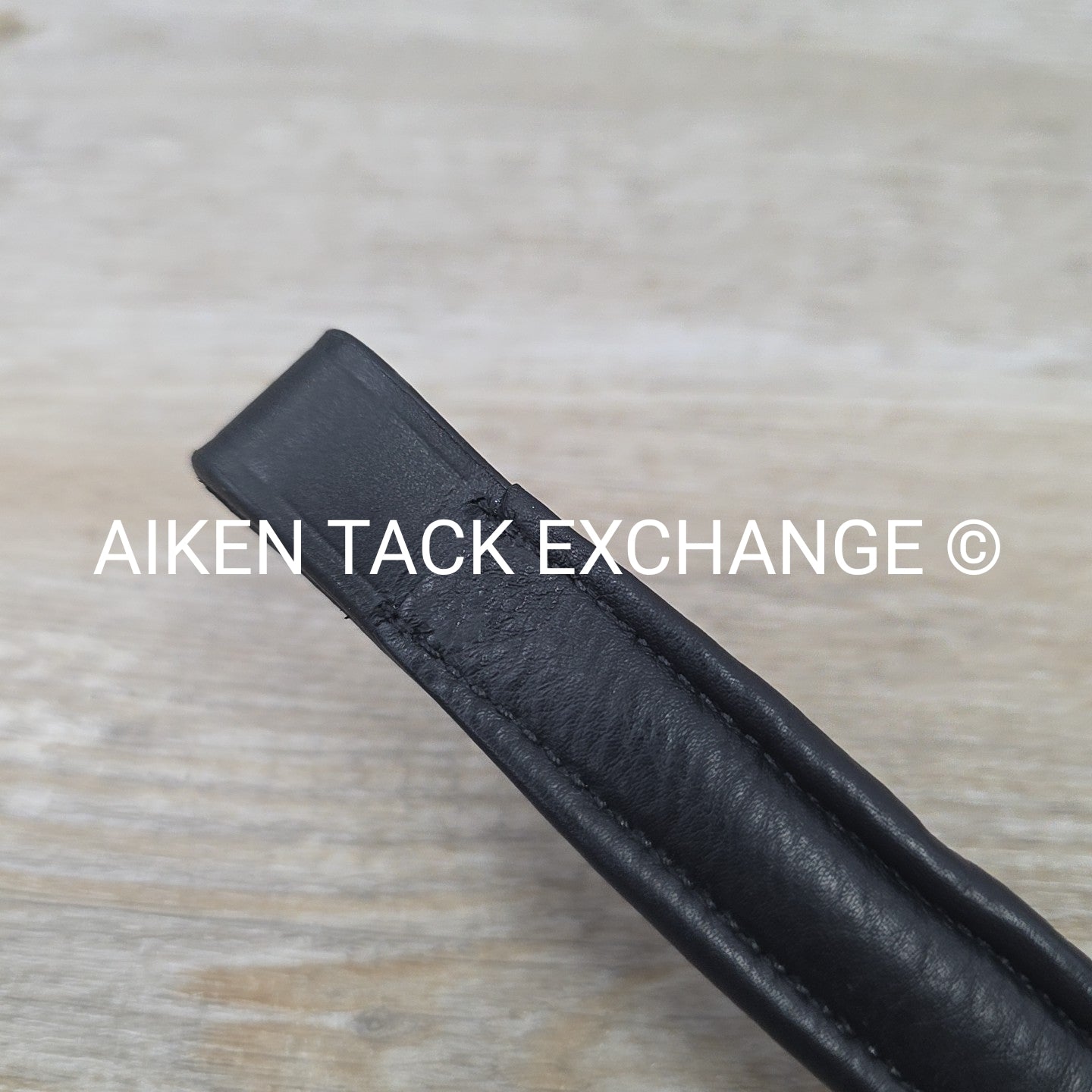 Padded Fancy Stitched Raised Browband, Black, Size 14.5