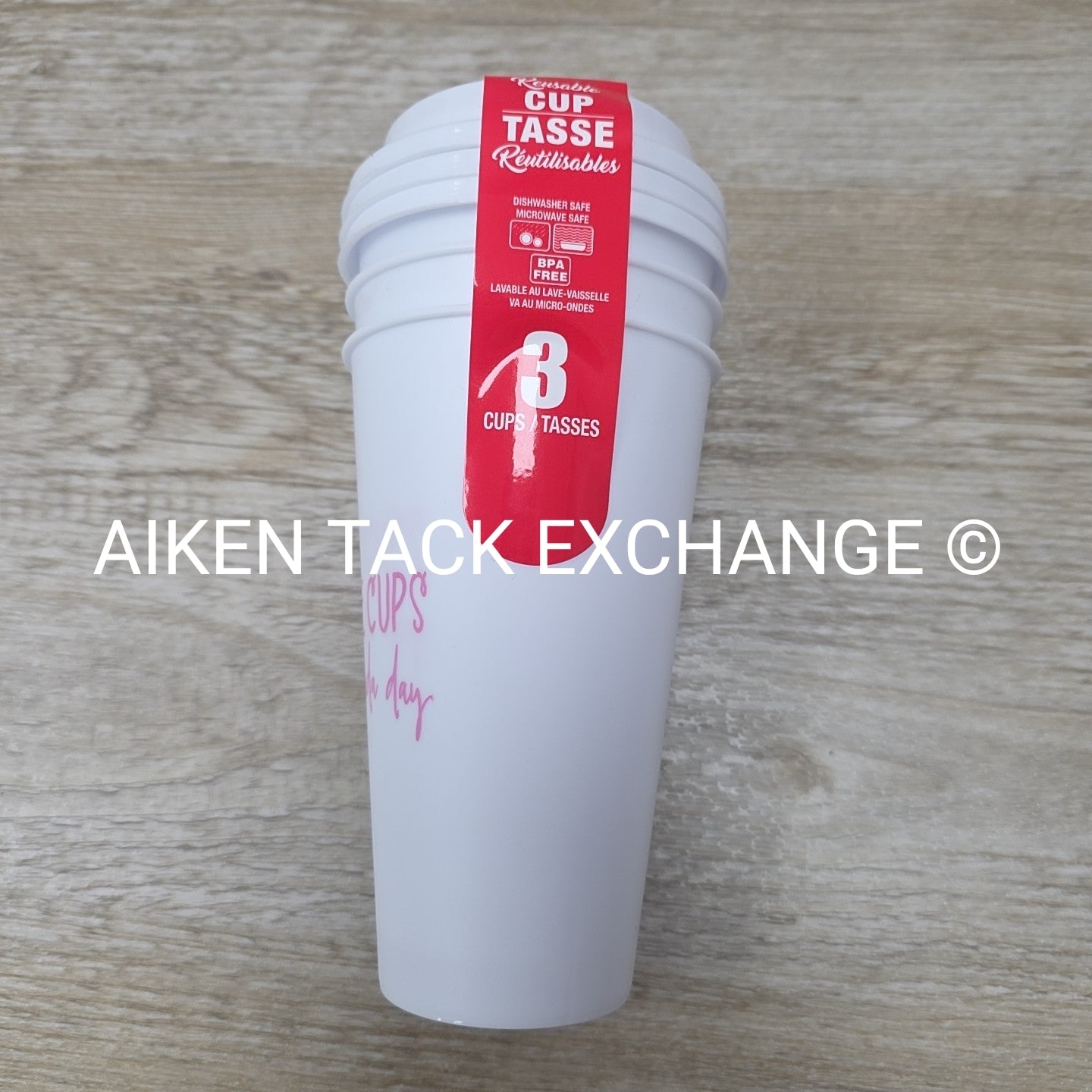 Reusable Plastic Coffee/Tea Travel Cups with Lids, 3-Pack, Brand New