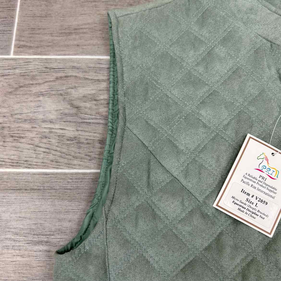 PRI Micro-Suede Quilted Vest, Size Large