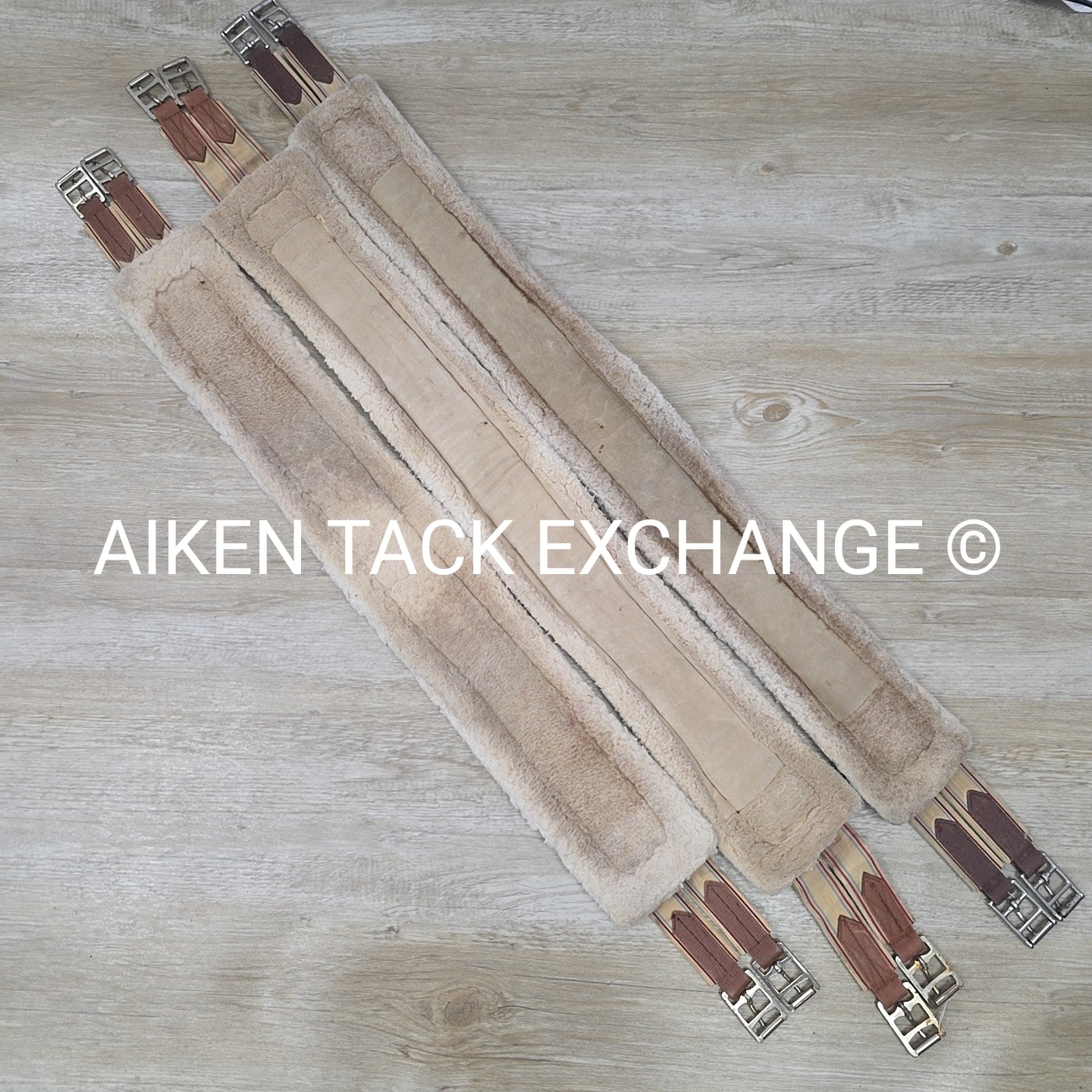 BARGAIN BUNDLE: 3 Lettia Fleece Girths with Double End Elastic, 46", 48", & 50"